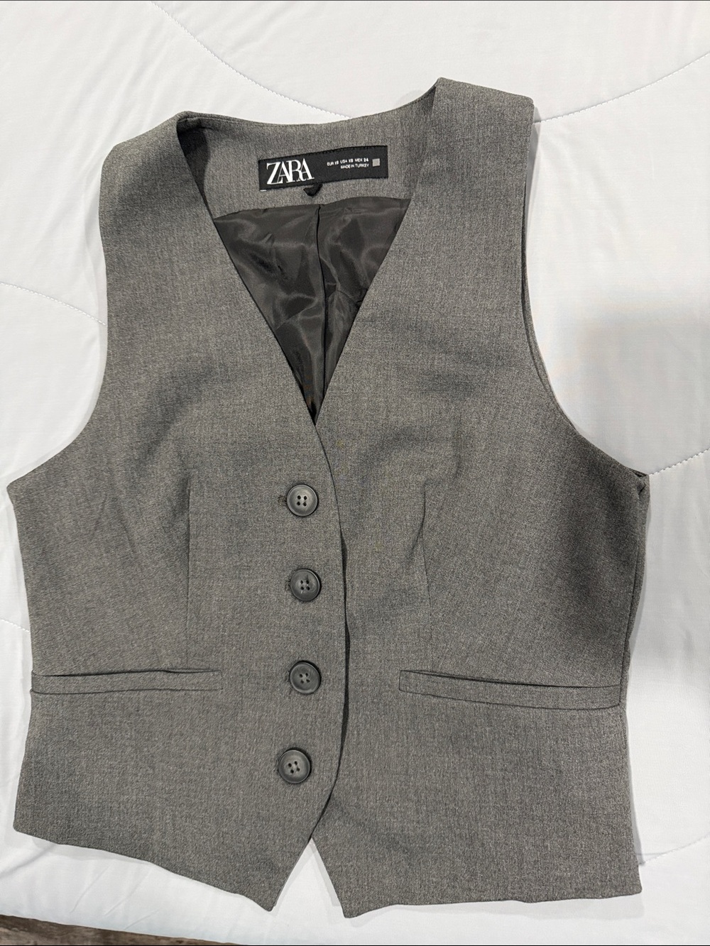 Zara Women's Charcoal Gray Tailored Vest